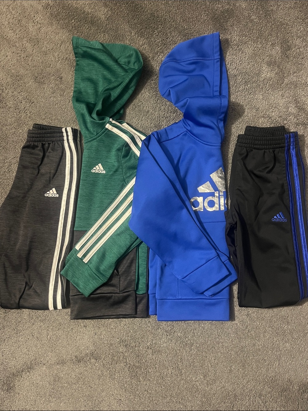 Two boys size 6 Adidas sweat sets